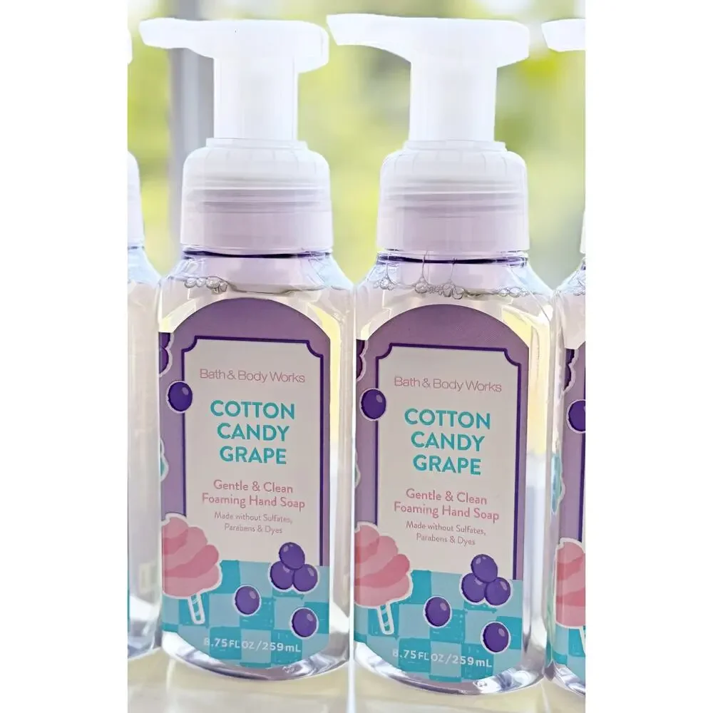 Bath & Body Works Cotton Candy Grape 8.75oz Gentle Clean Foaming Hand Soap x4